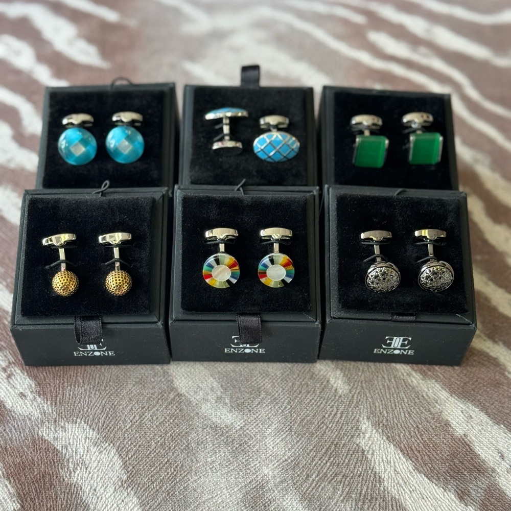 Enzone Cufflinks Set with Various Designs